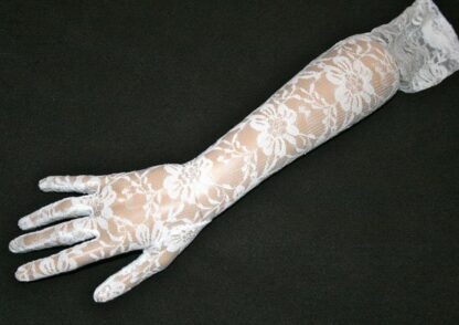 Long Lace Gloves Above Elbow White Just Gloves